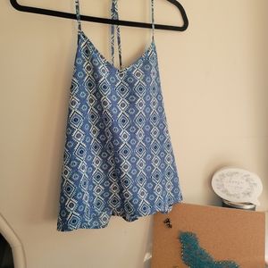 Airy, Hollister Blue and Turquoise Diamond V-Neck Spaghetti strap top